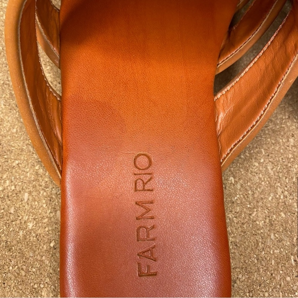Farm Rio Sandals Mule Rust Rainbow Beaded Size 7.5 - Picture 9 of 12
